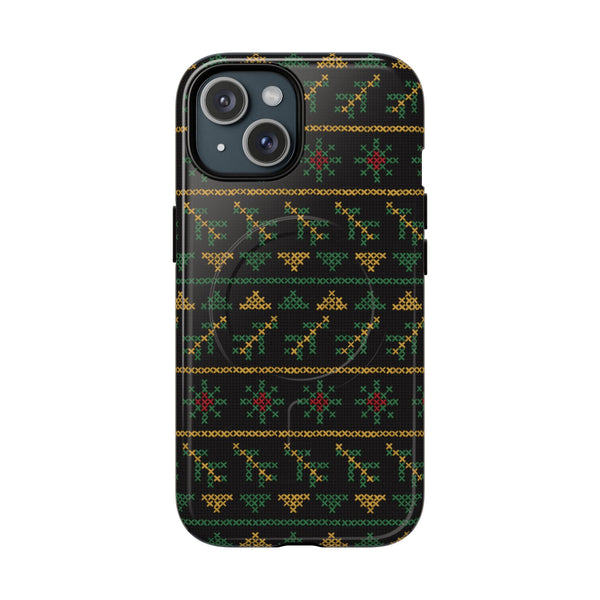 Tatreez Feather Bands Green MagSafe Tough Case for iPhone – Taqwa Arts