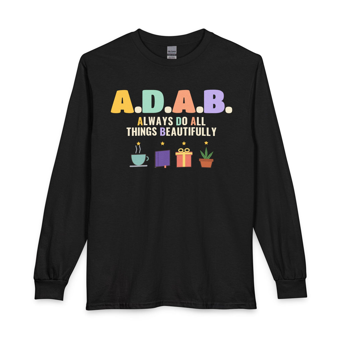 ADAB Always Do All Things Beautifully Long Sleeve Shirt in Black – AdabStars