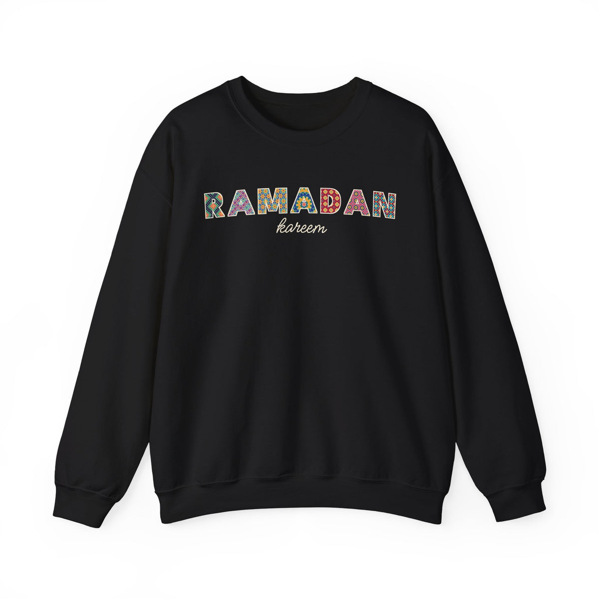 Ramadan Kareem Patterned Letters Crewneck Sweatshirt in Black – AdabStars