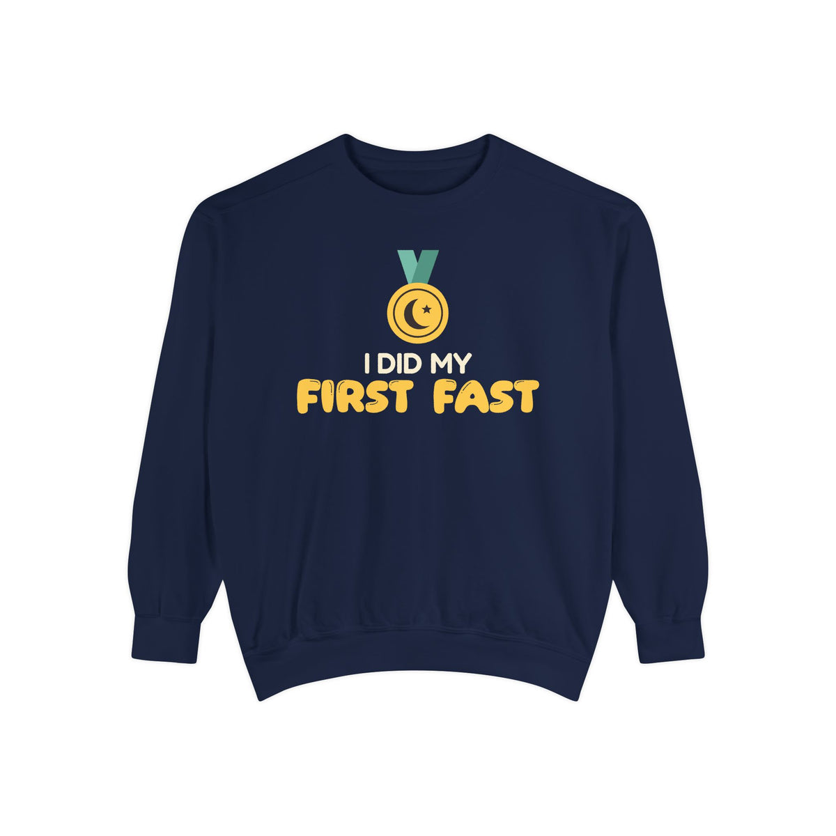 I Did My First Fast Ramadan Sweatshirt | Ramadan Kids Milestone Medal Proud | AdabStars Islamic Kids Apparel