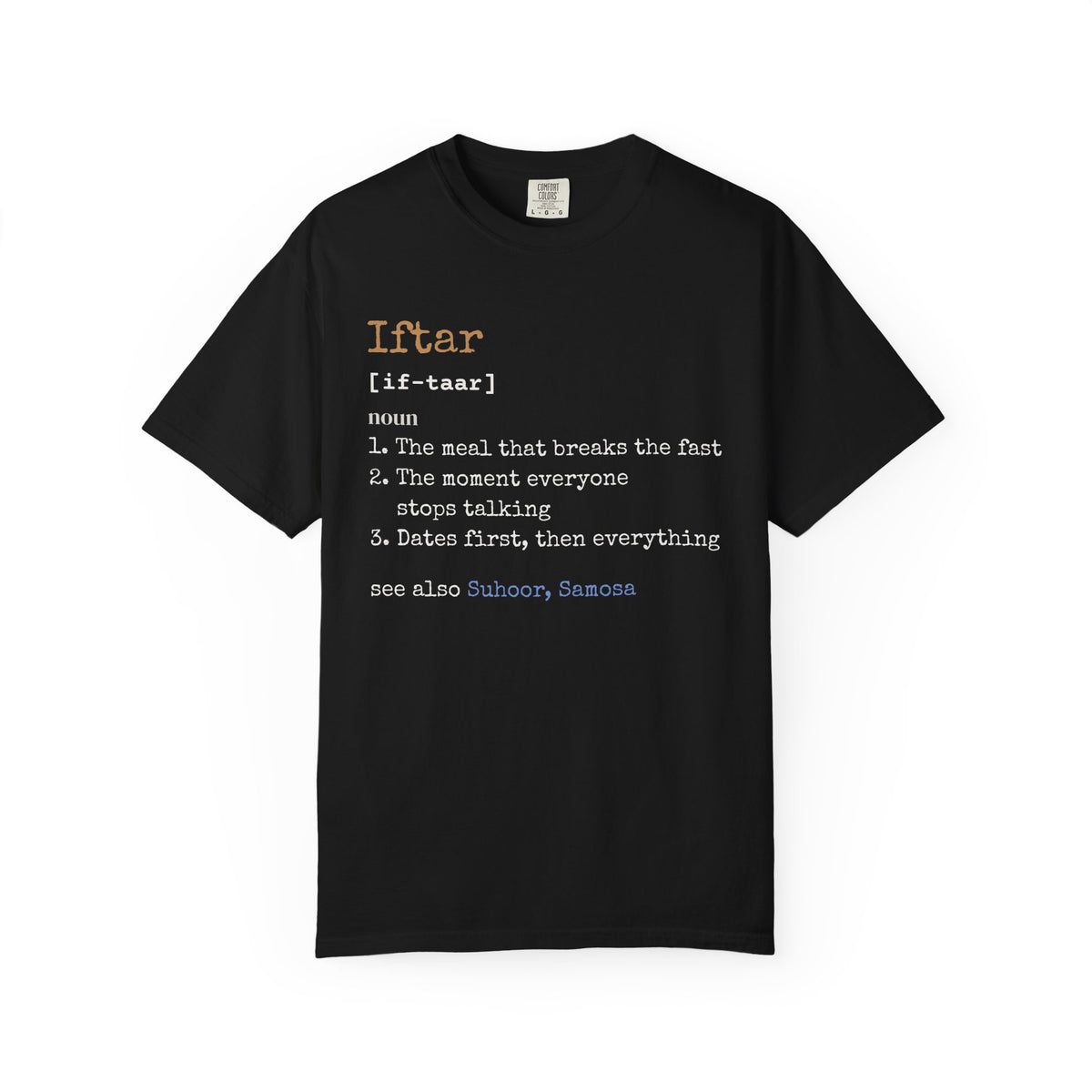 Iftar Definition Heavyweight Tee | Ramadan Funny Muslim Fast Breaking Meal | AdabStars Islamic Apparel