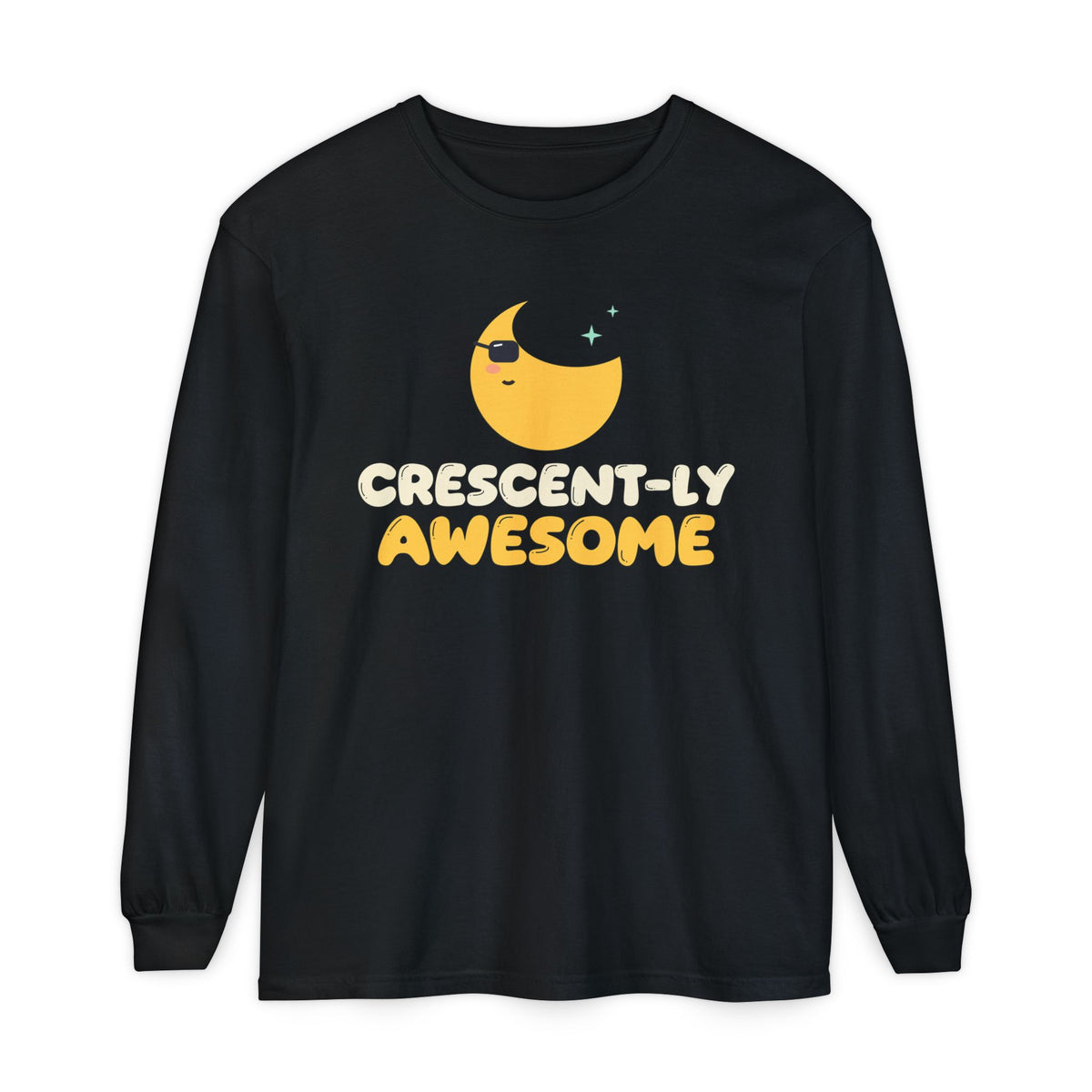 Crescent-ly Awesome Ramadan Long Sleeve Shirt | Crescently Awesome Ramadan Eid Kids Cool Moon Sunglasses Pun | AdabStars Islamic Kids Apparel