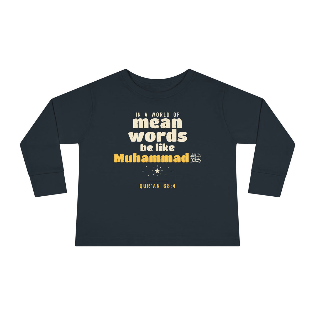Be Like Muhammad (AS) Toddler Toddler Long Sleeve Shirt in Black – AdabStars