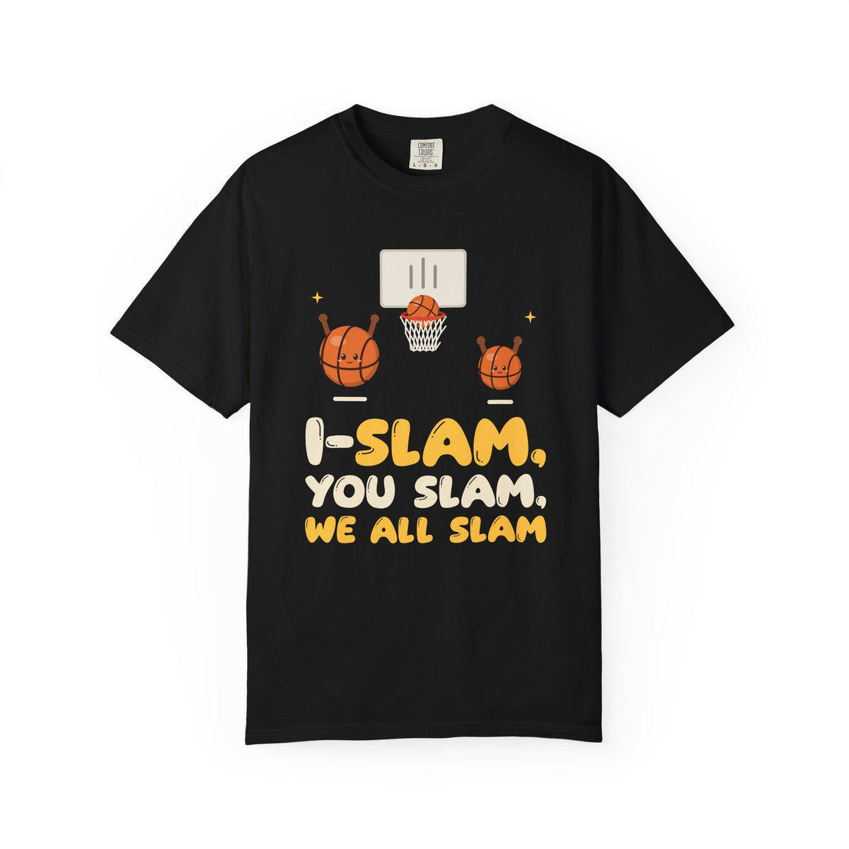 I-Slam, You Slam, We All Slam Muslim Heavyweight Tee | Muslim Family Basketball I-Slam Matching Siblings Pun Set | AdabStars Islamic Apparel