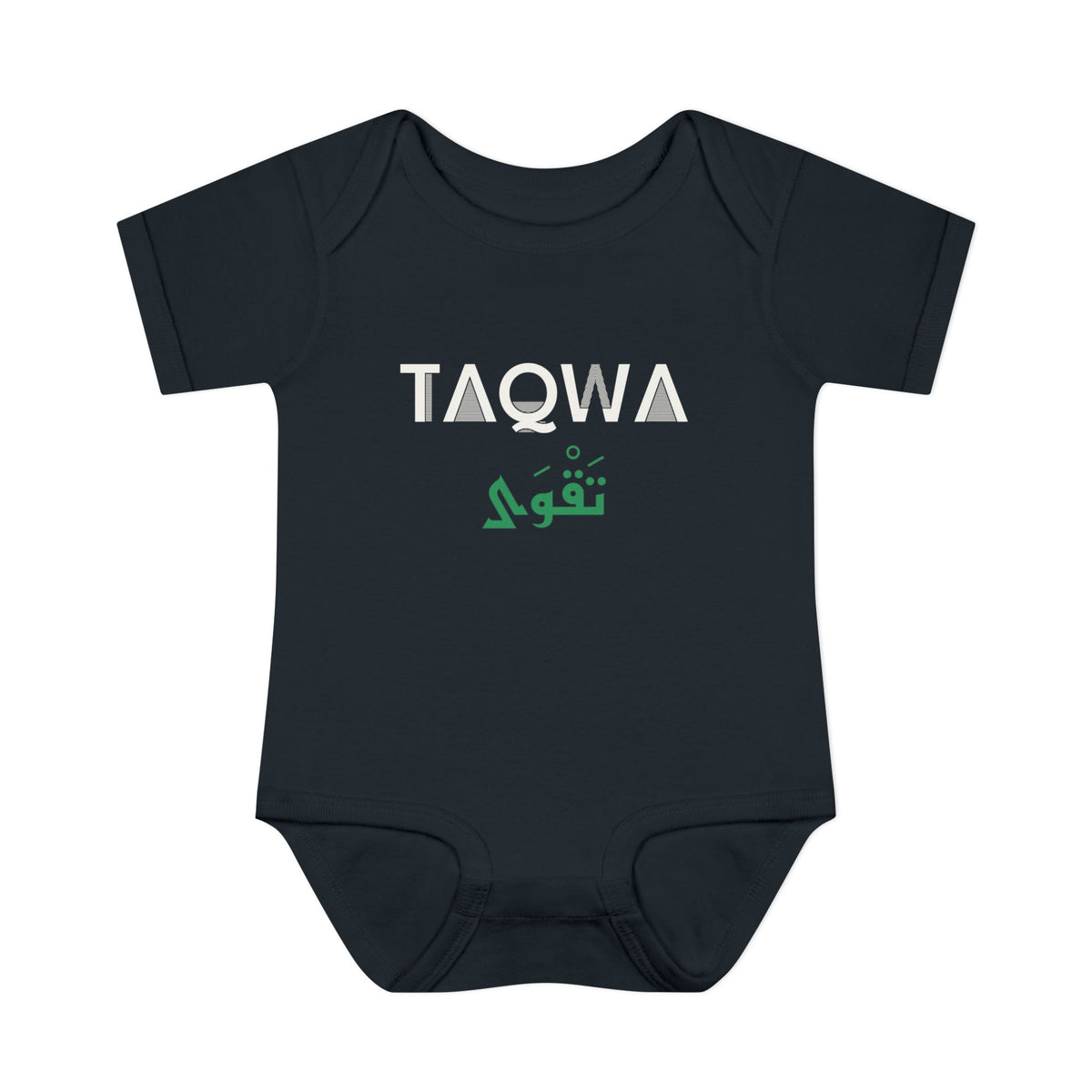Taqwa Dual Language Islamic Baby Bodysuit in Black – AdabStars