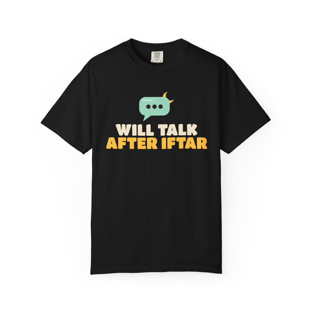 Will Talk After Iftar Heavyweight Tee | Ramadan Will Talk After Iftar Funny Fasting Quiet Mode | AdabStars Islamic Apparel