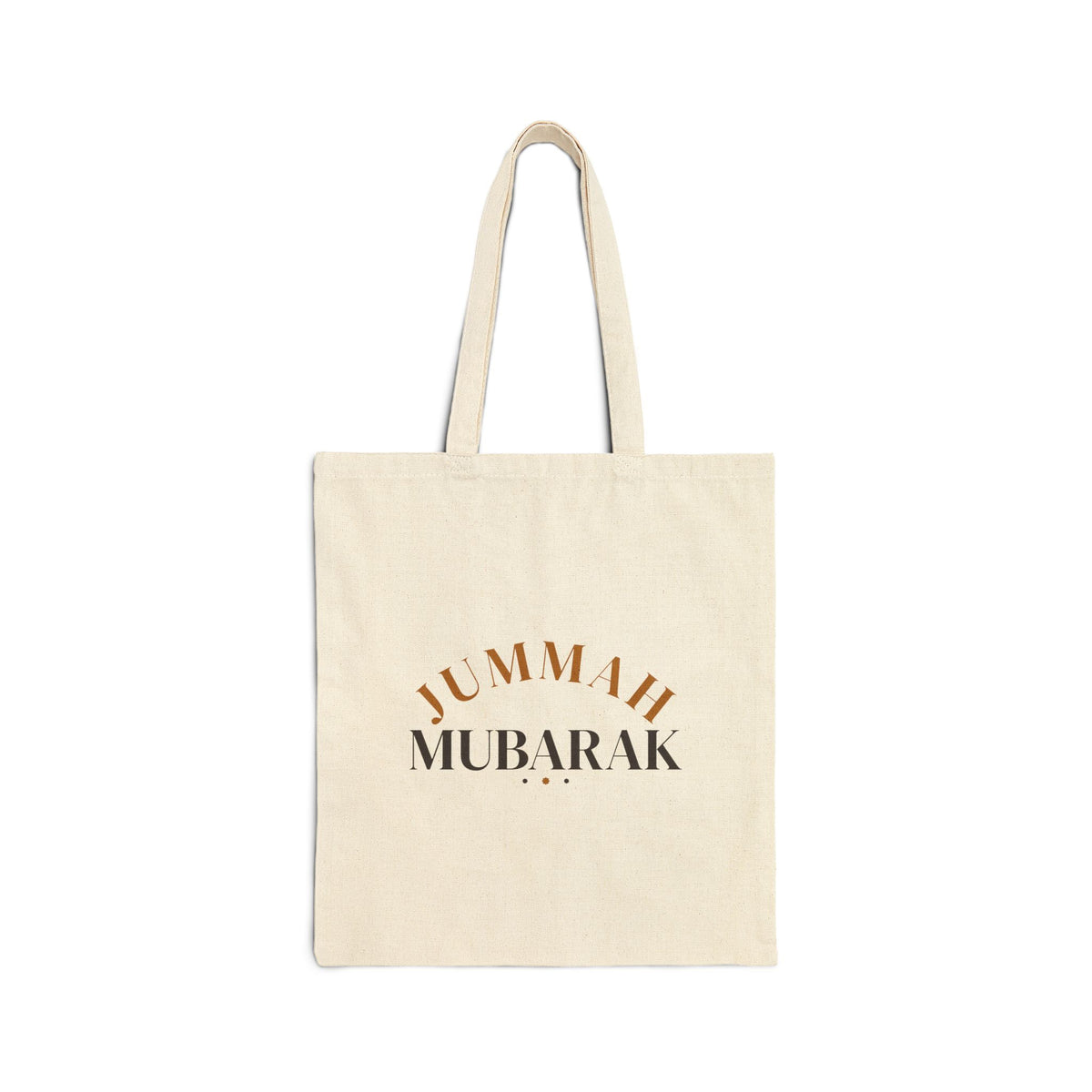 Jummah Mubarak Arch Islamic Canvas Tote Bag in Natural, double-sided print – AdabStars