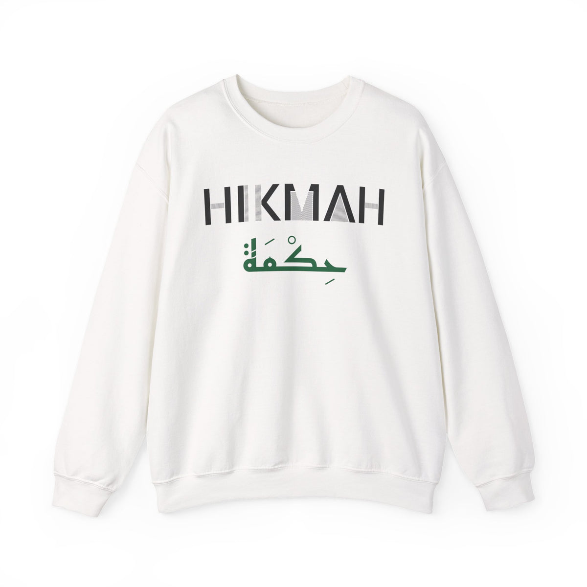 Hikmah Dual Language Islamic Crewneck Sweatshirt in White – AdabStars