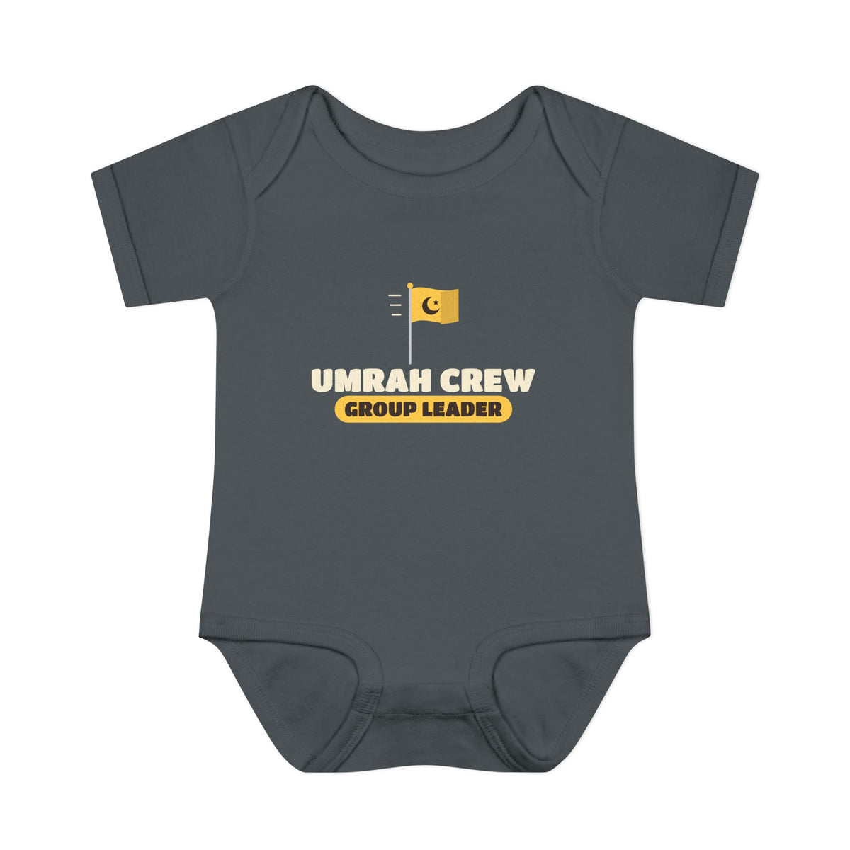 Umrah Crew Group Leader Baby Bodysuit in Charcoal – AdabStars