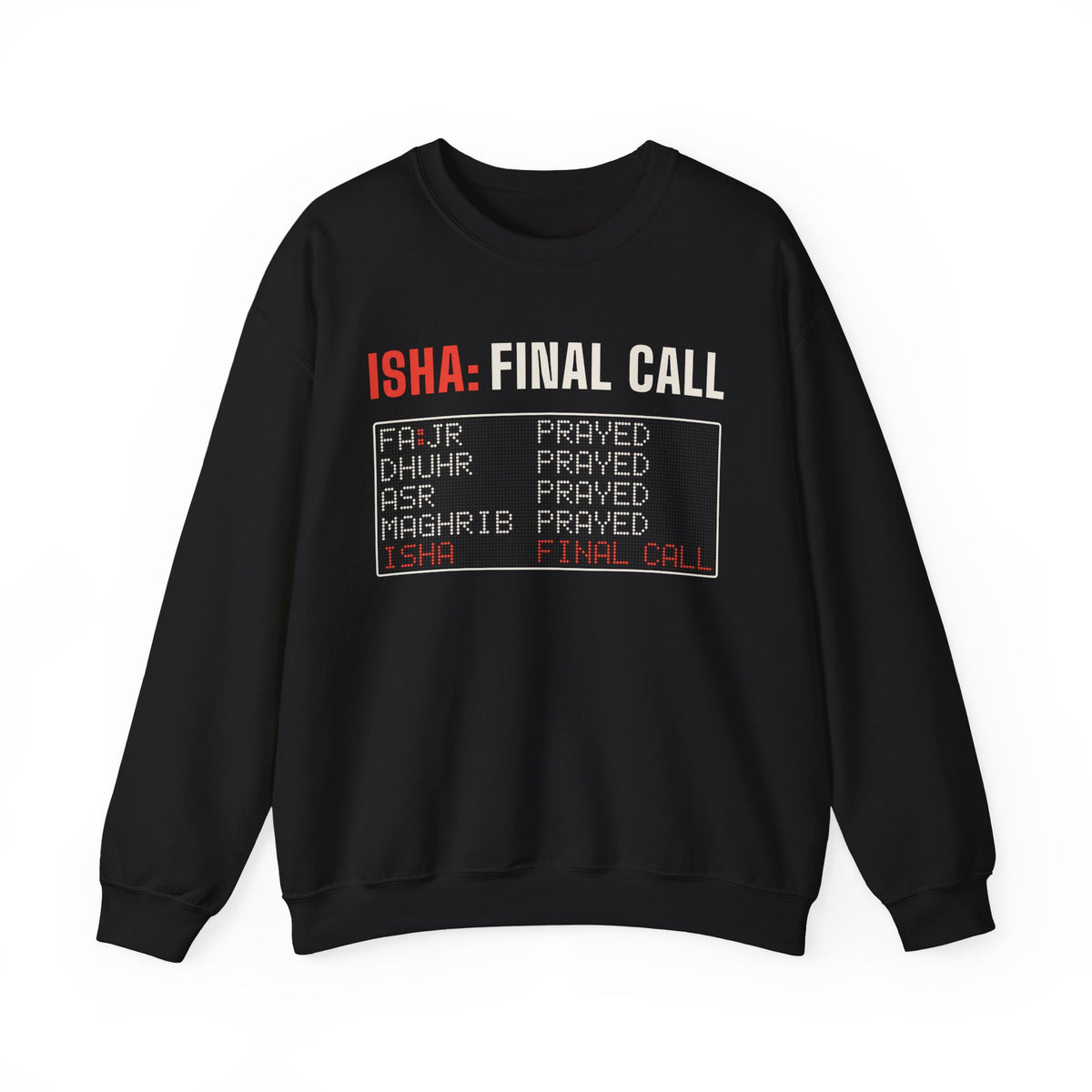 Isha: Final Call Islamic Crewneck Sweatshirt in Black – AdabStars