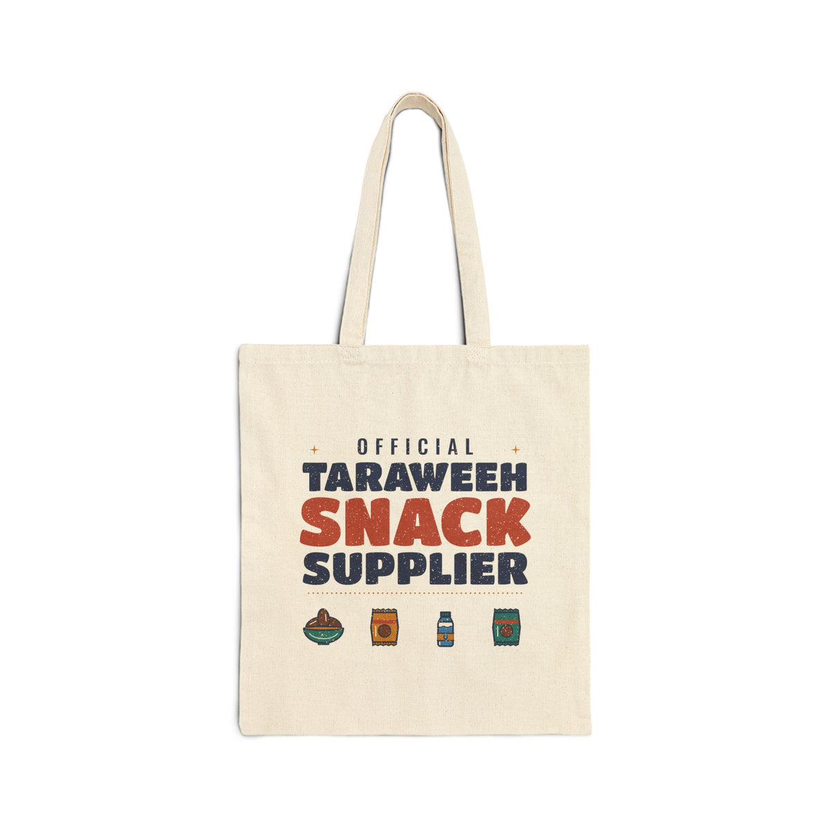 Official Taraweeh Snack Supplier Double-Sided Tote Bag | Ramadan Tote, Dates Snacks Water for the Kids | AdabStars Islamic Gifts