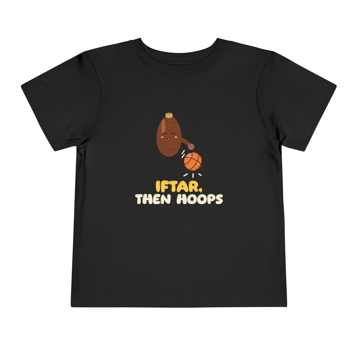 Iftar Then Hoops Toddler Tee | Ramadan Basketball Kids Iftar Then Hoops Date Dribbling | AdabStars Islamic Kids Apparel