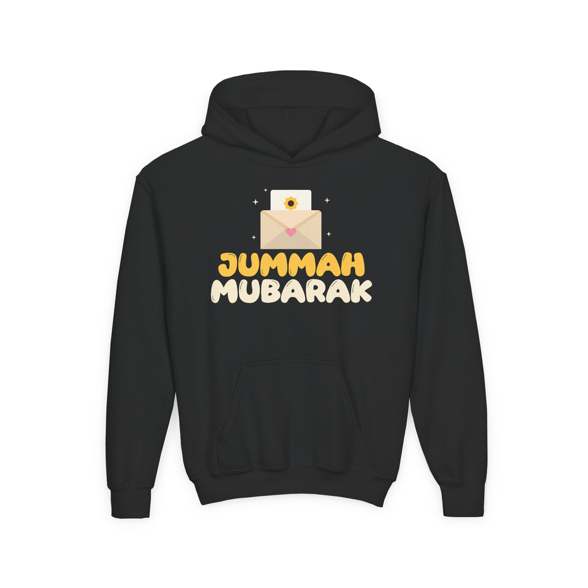 Jummah Mubarak Envelope Islamic Kids Hoodie in Black – AdabStars