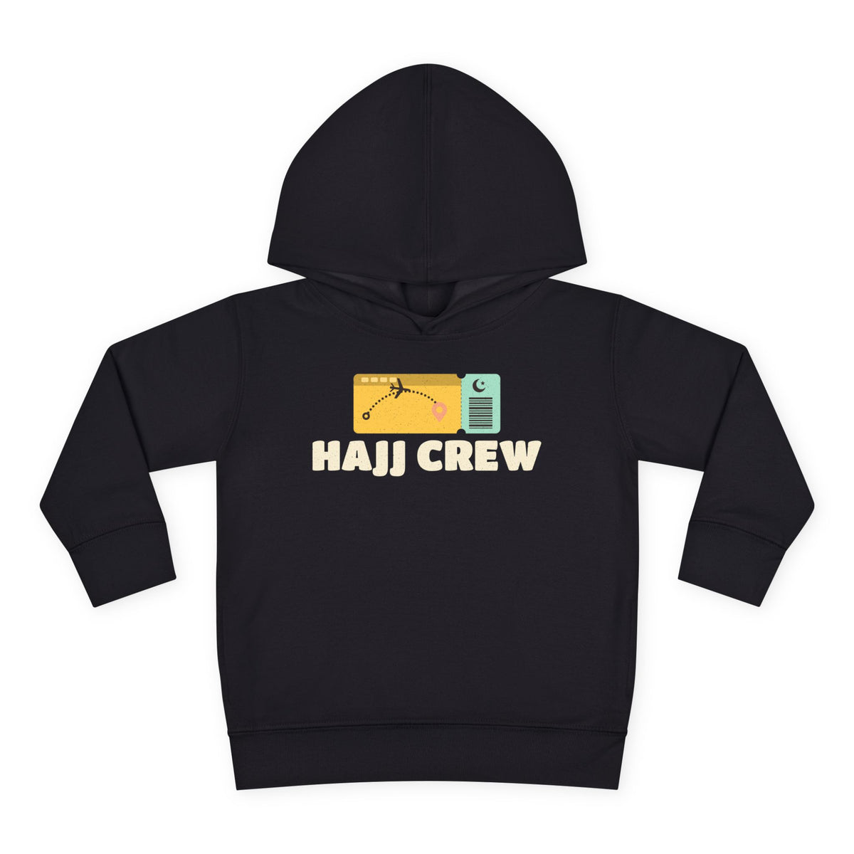 Hajj Crew Islamic Toddler Hoodie | Matching Group Travel Flight Ticket Muslim Pilgrim | AdabStars Islamic Apparel