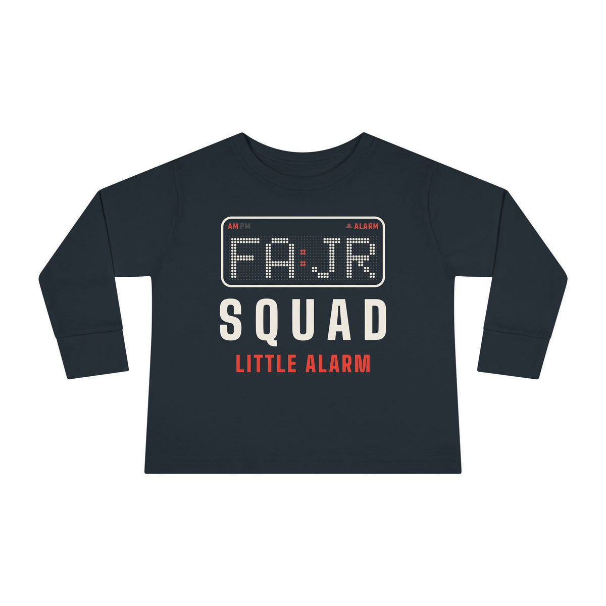 Fajr Squad: Little Alarm Islamic Toddler Toddler Long Sleeve Shirt in Black – AdabStars