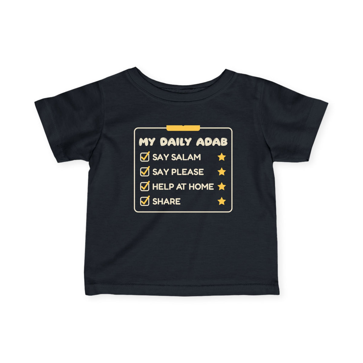 My Daily Adab Islamic Baby T-Shirt in Black – AdabStars