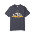 With Hardship Comes Ease Heavyweight Tee | Surah Ash-Sharh Qur'an 94:5-6 on the Back Islamic Reminder | AdabStars