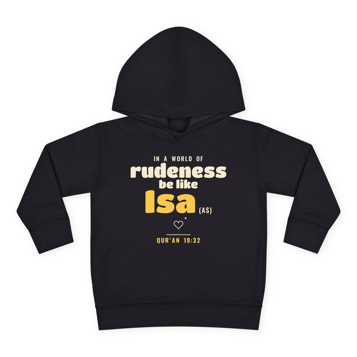 Be Like Isa (AS) Toddler Hoodie in Black, front and back print – AdabStars