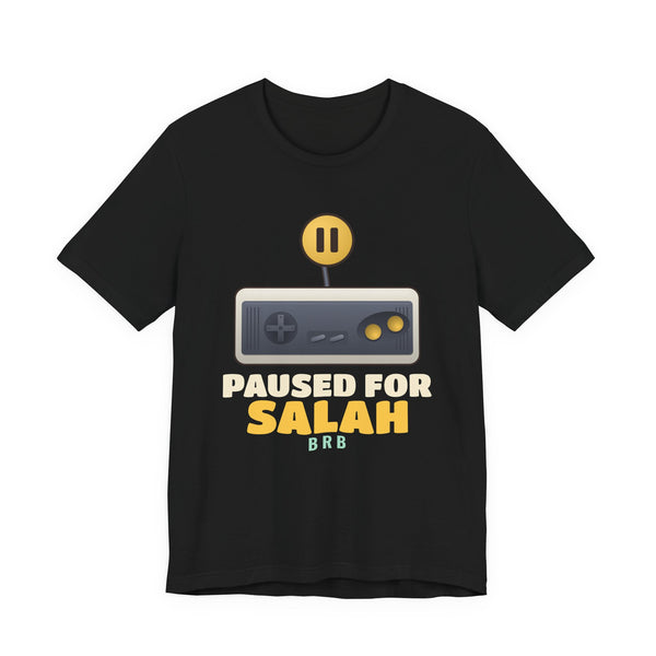 Paused for Salah Retro Pad Islamic Unisex T-Shirt in Black – AdabStars