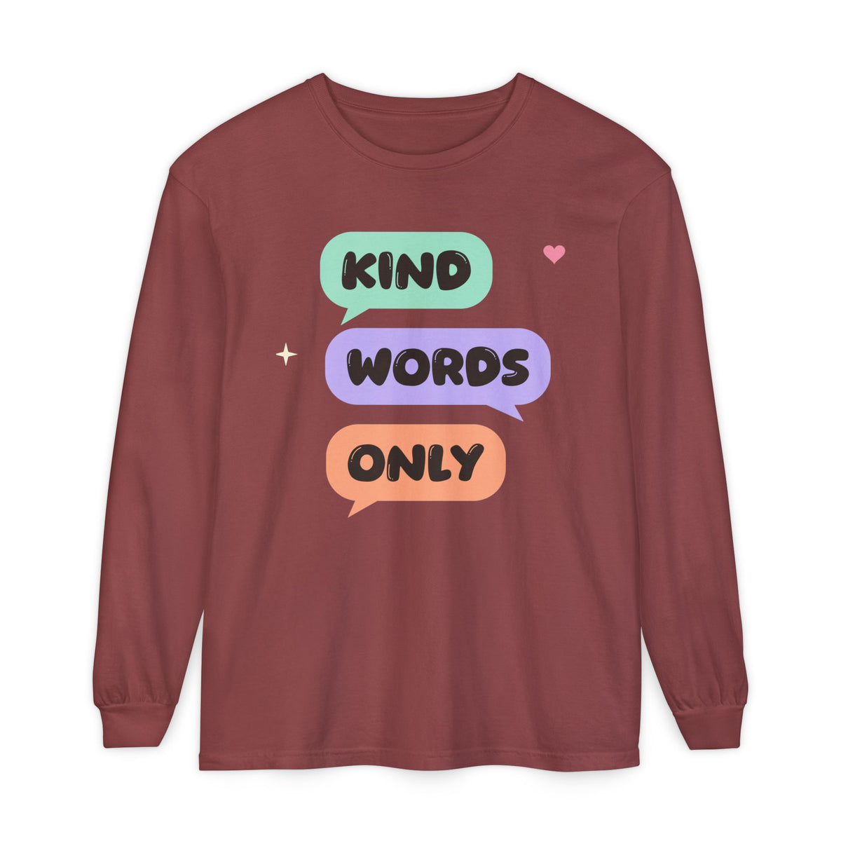 Kind Words Only Ramadan Long Sleeve Shirt | Adab Kids Kind Words Only Speech Bubbles Gentle Muslim | AdabStars Islamic Kids Apparel