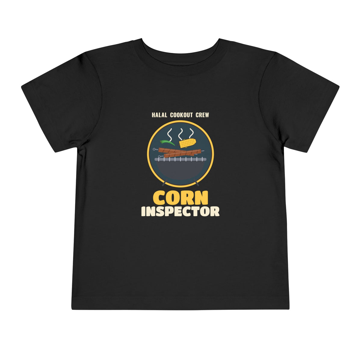 Corn Inspector Halal Cookout Toddler T-Shirt in Black – AdabStars
