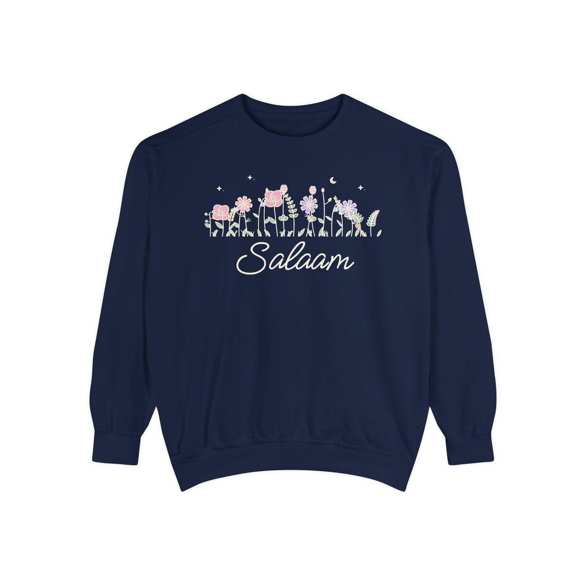 Salaam Meadow Flowers Premium Sweatshirt in True Navy – AdabStars