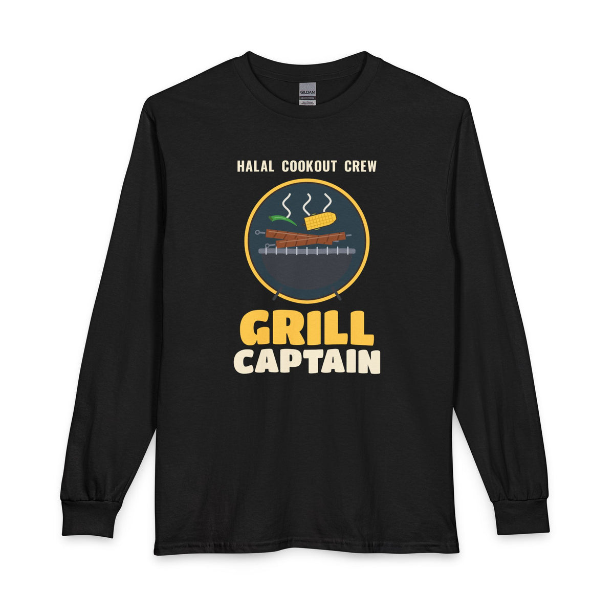 Grill Captain Halal Cookout Long Sleeve Shirt in Black – AdabStars