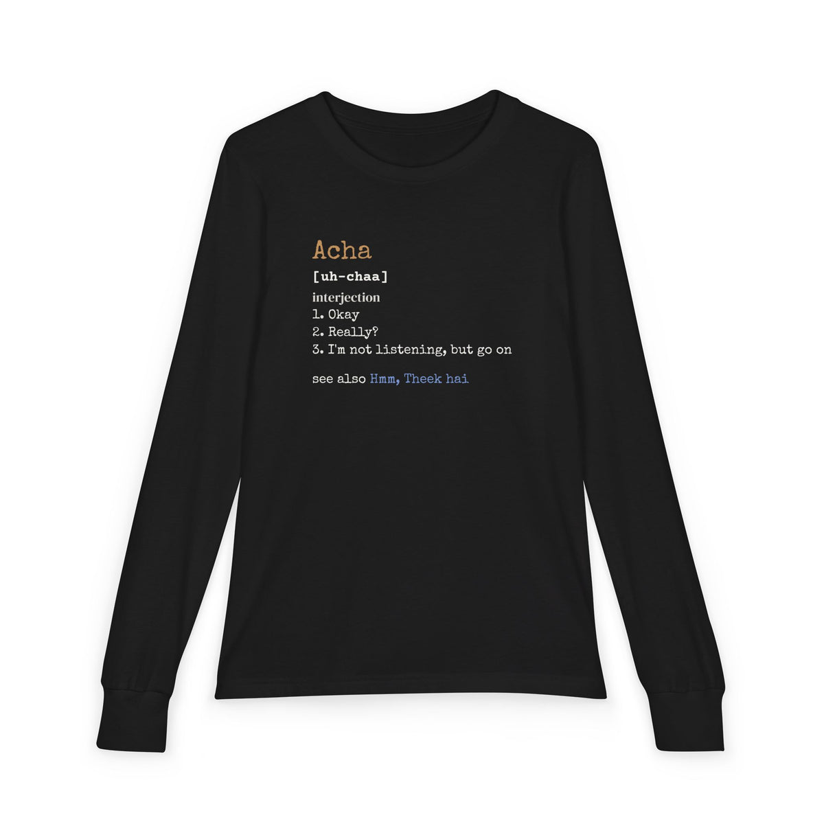 Acha Definition Islamic Kids Kids Long Sleeve Shirt in Black – AdabStars