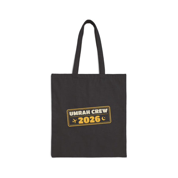Umrah Crew 2026 Canvas Tote Bag in Black, double-sided print – AdabStars