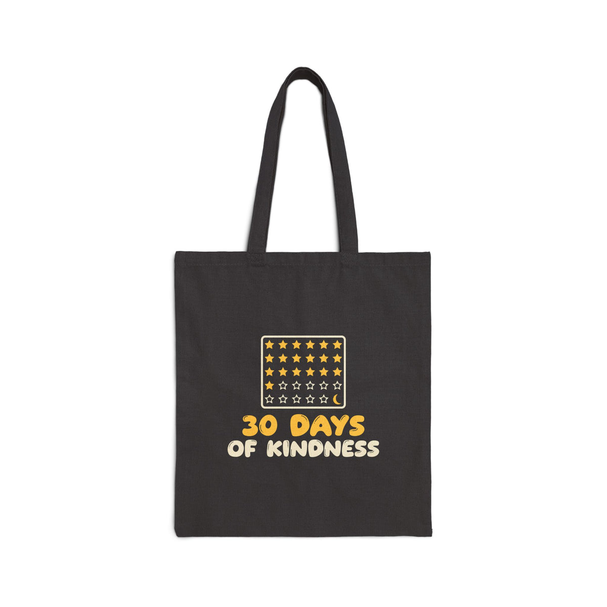 30 Days Of Kindness Canvas Tote Bag in Black, double-sided print – AdabStars