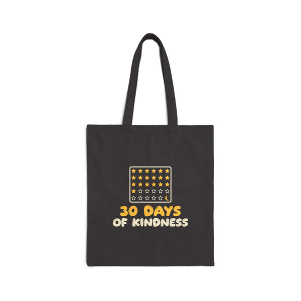 30 Days Of Kindness Canvas Tote Bag in Black, double-sided print – AdabStars