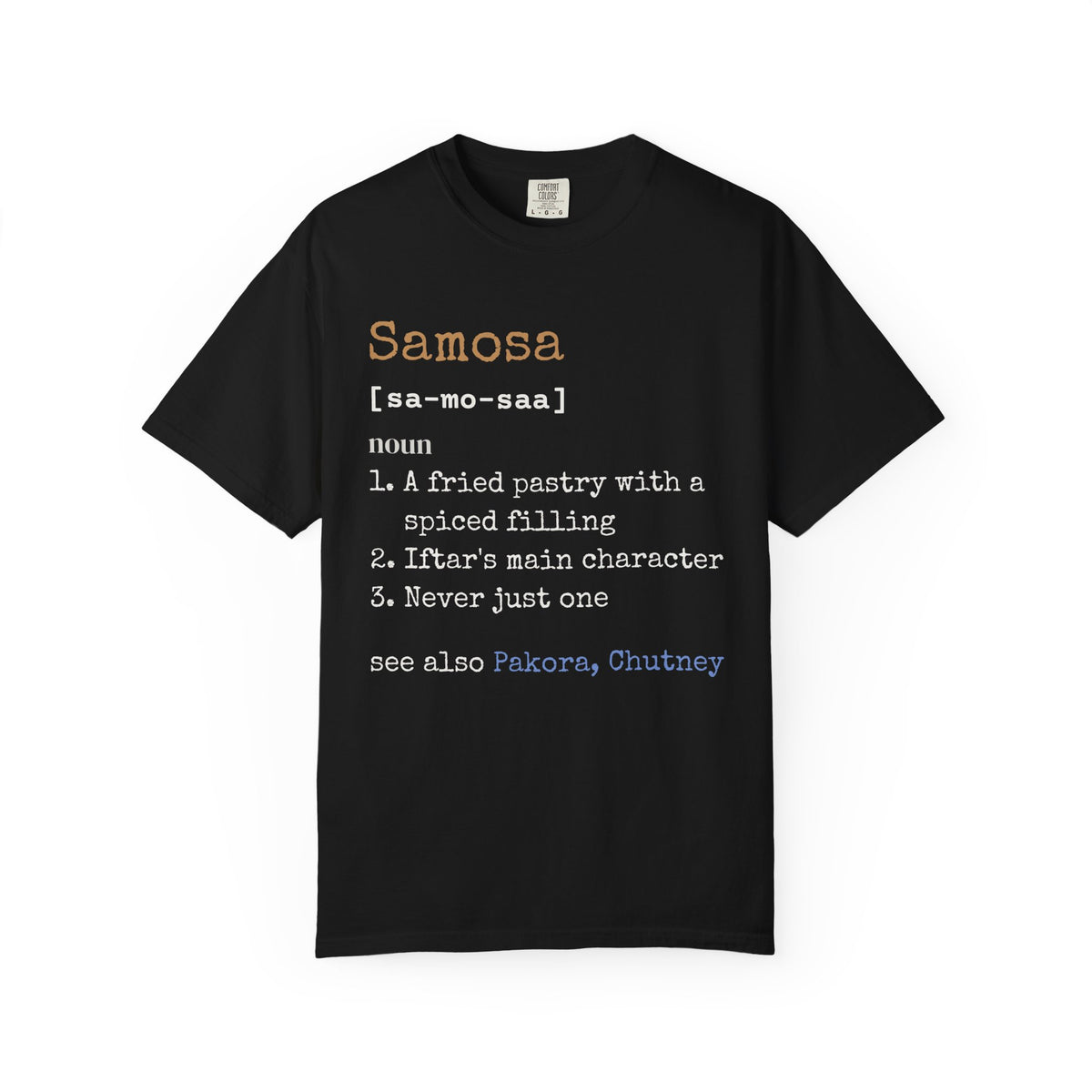 Samosa Definition Ramadan Heavyweight Tee | Desi Food Lover Funny Ramadan Pastry Word | AdabStars Islamic Apparel