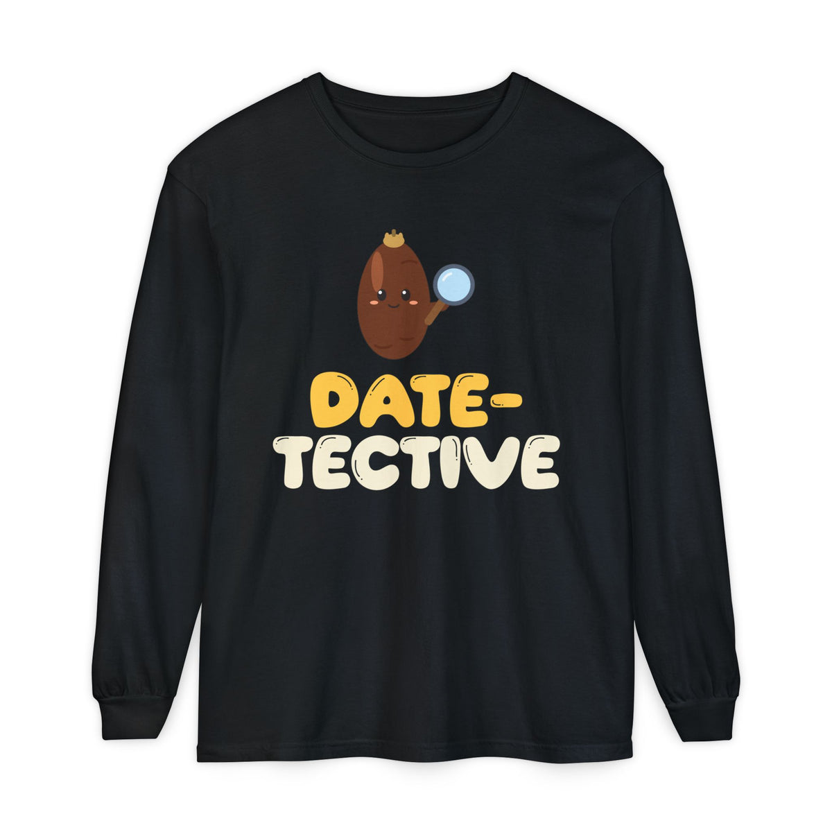 Date Tective Ramadan Long Sleeve Shirt | Ramadan Kids Detective Fruit Magnifier Pun | AdabStars Islamic Kids Apparel