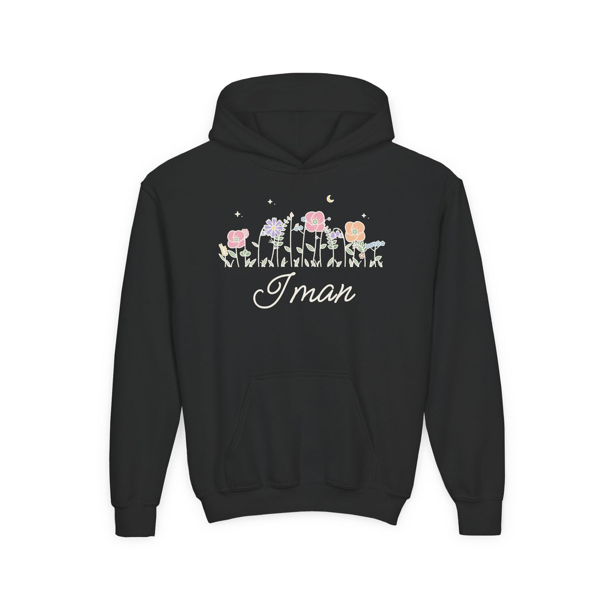 Iman Meadow Flowers Islamic Kids Hoodie in Black – AdabStars