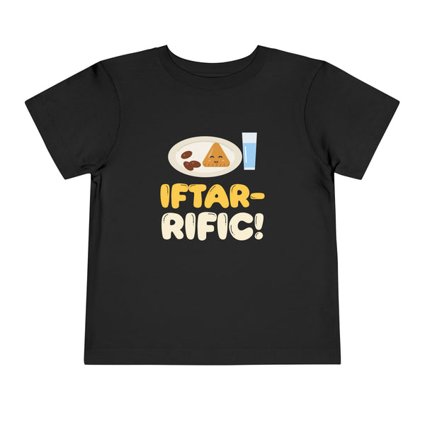 Iftar-Rific! Toddler Tee | Rific Ramadan Kids Plate Samosa Dates Water Pun Sunset | AdabStars Islamic Kids Apparel