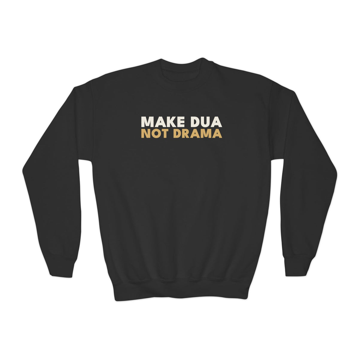Make Dua, Not Drama Islamic Kids Sweatshirt in Black – AdabStars
