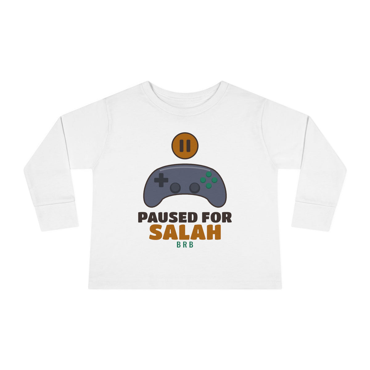 Paused for Salah Toddler Long Sleeve Shirt in White – AdabStars