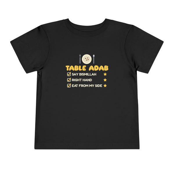 Table Adab Toddler T-Shirt in Black – AdabStars