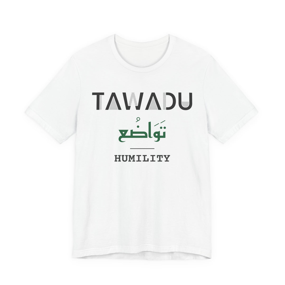 Tawadu Dual Language with English Meaning Islamic Unisex T-Shirt in White – AdabStars