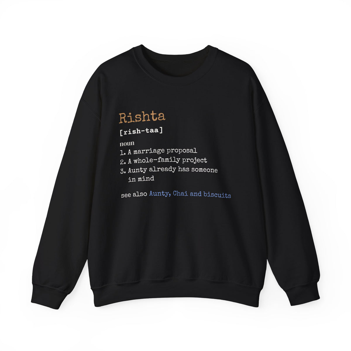 Rishta Definition Islamic Crewneck Sweatshirt in Black – AdabStars