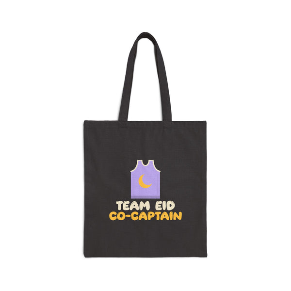 Team Eid Co-Captain Canvas Tote Bag in Black, one-sided print – AdabStars