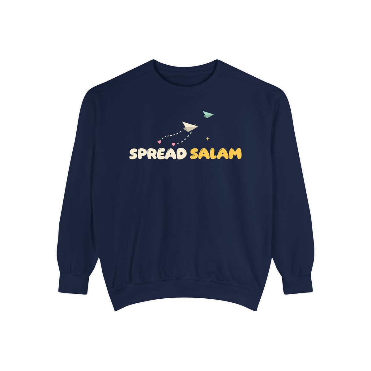 Spread Salam Islamic Premium Sweatshirt in True Navy – AdabStars