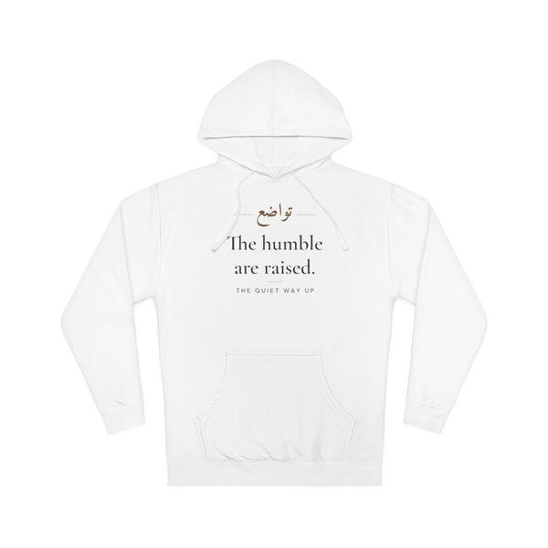 The humble are raised Islamic Hoodie in White, front and back print – AdabStars