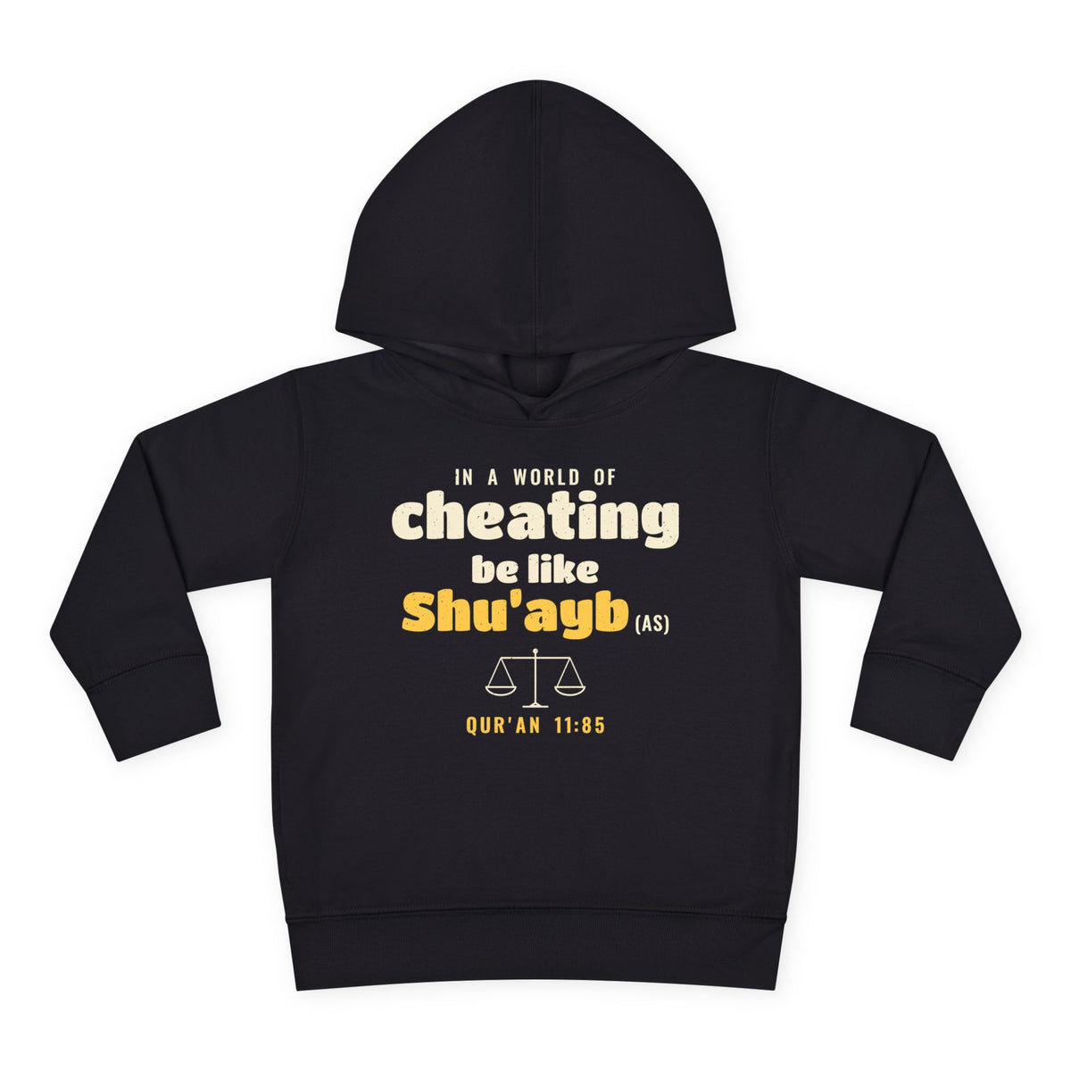 Be Like Shu'ayb (AS) Toddler Hoodie in Black, front and back print – AdabStars