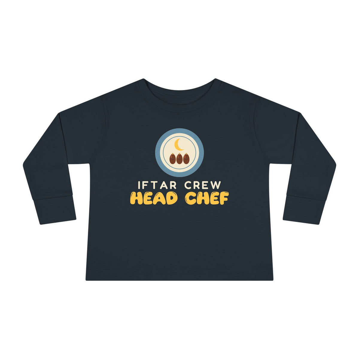 Iftar Crew: Head Chef Toddler Toddler Long Sleeve Shirt in Black – AdabStars