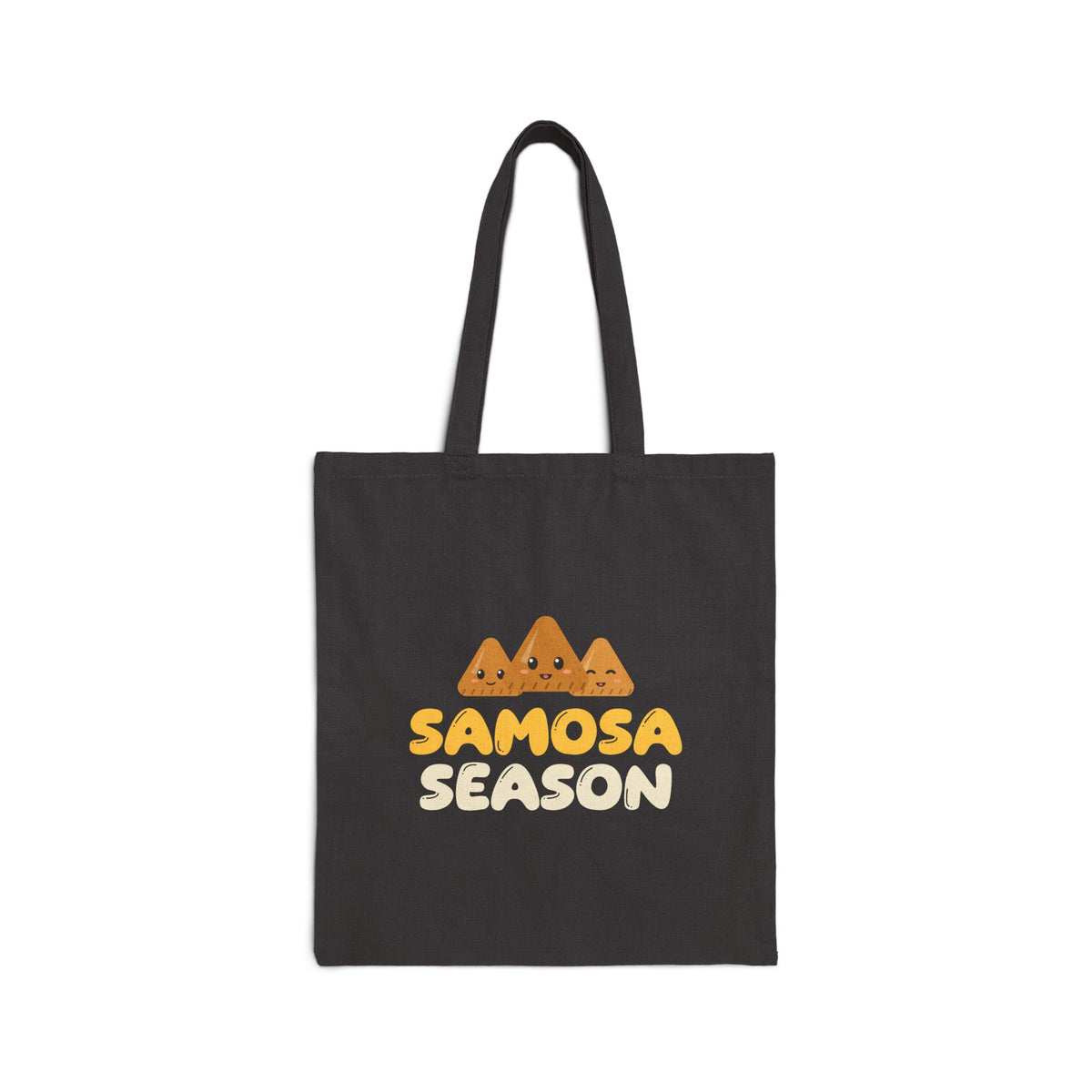 Samosa Season Canvas Tote Bag in Black, one-sided print – AdabStars