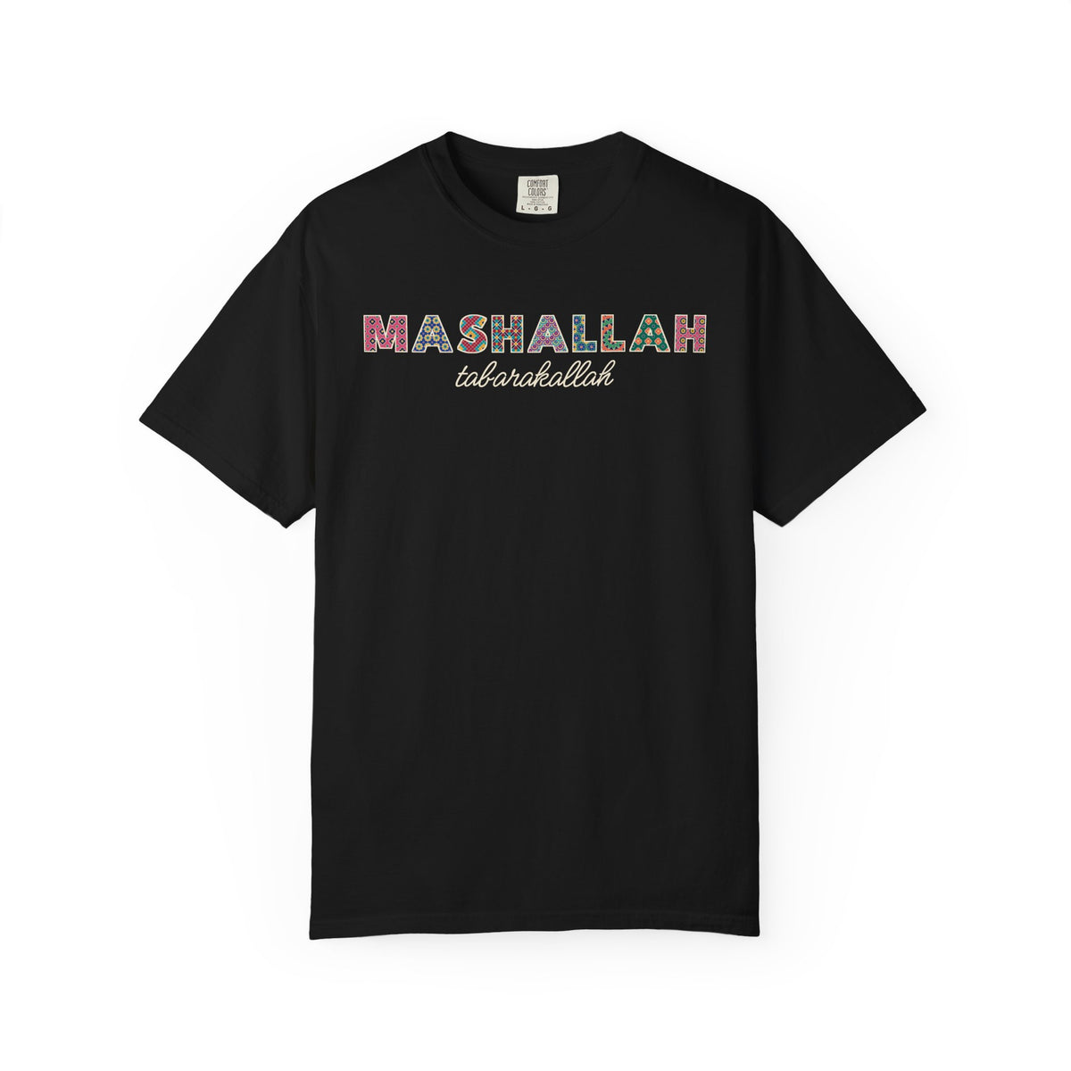 Mashallah Patterned Letters Islamic Heavyweight T-Shirt in Black – AdabStars