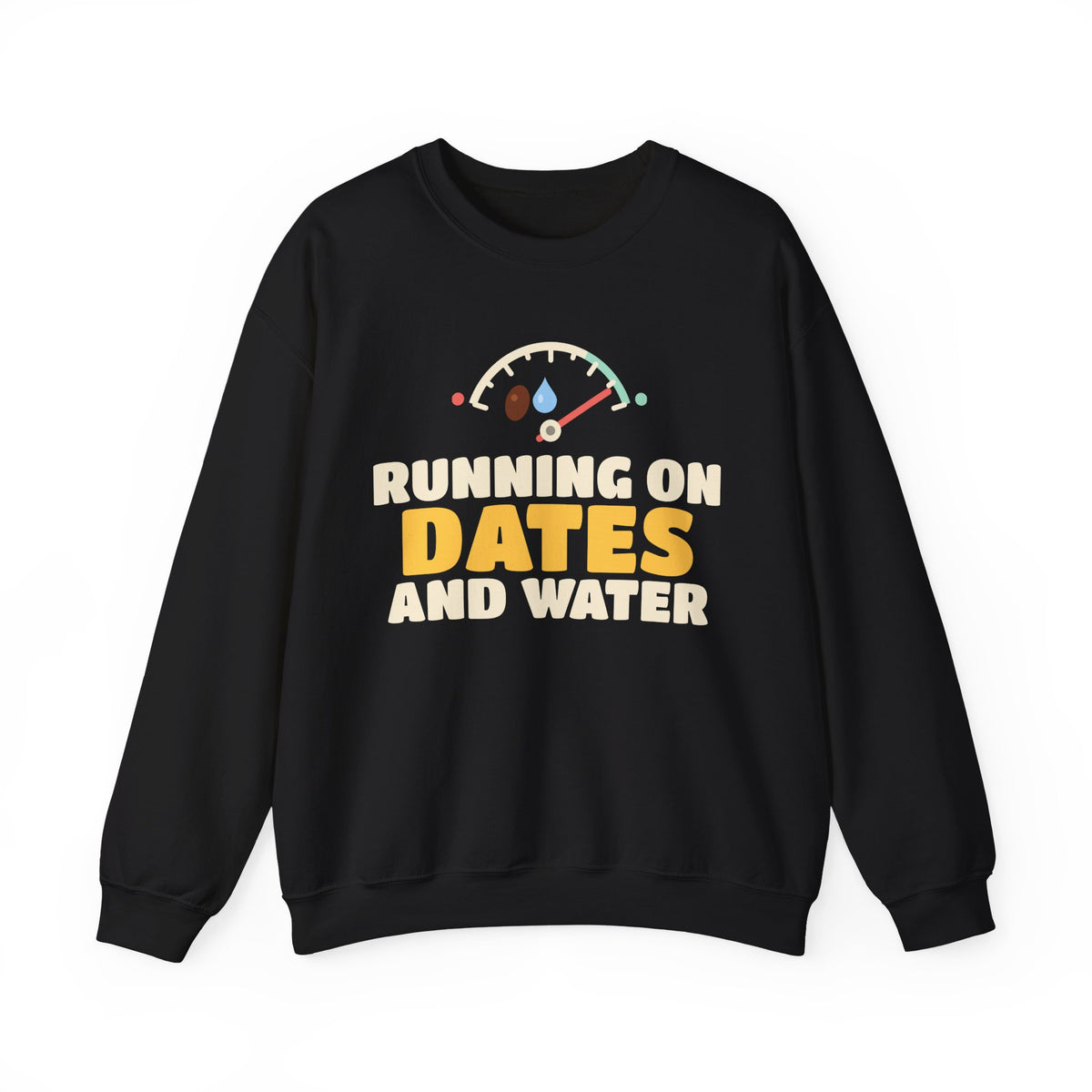 Running On Dates And Water Ramadan Crewneck Sweatshirt in Black – AdabStars