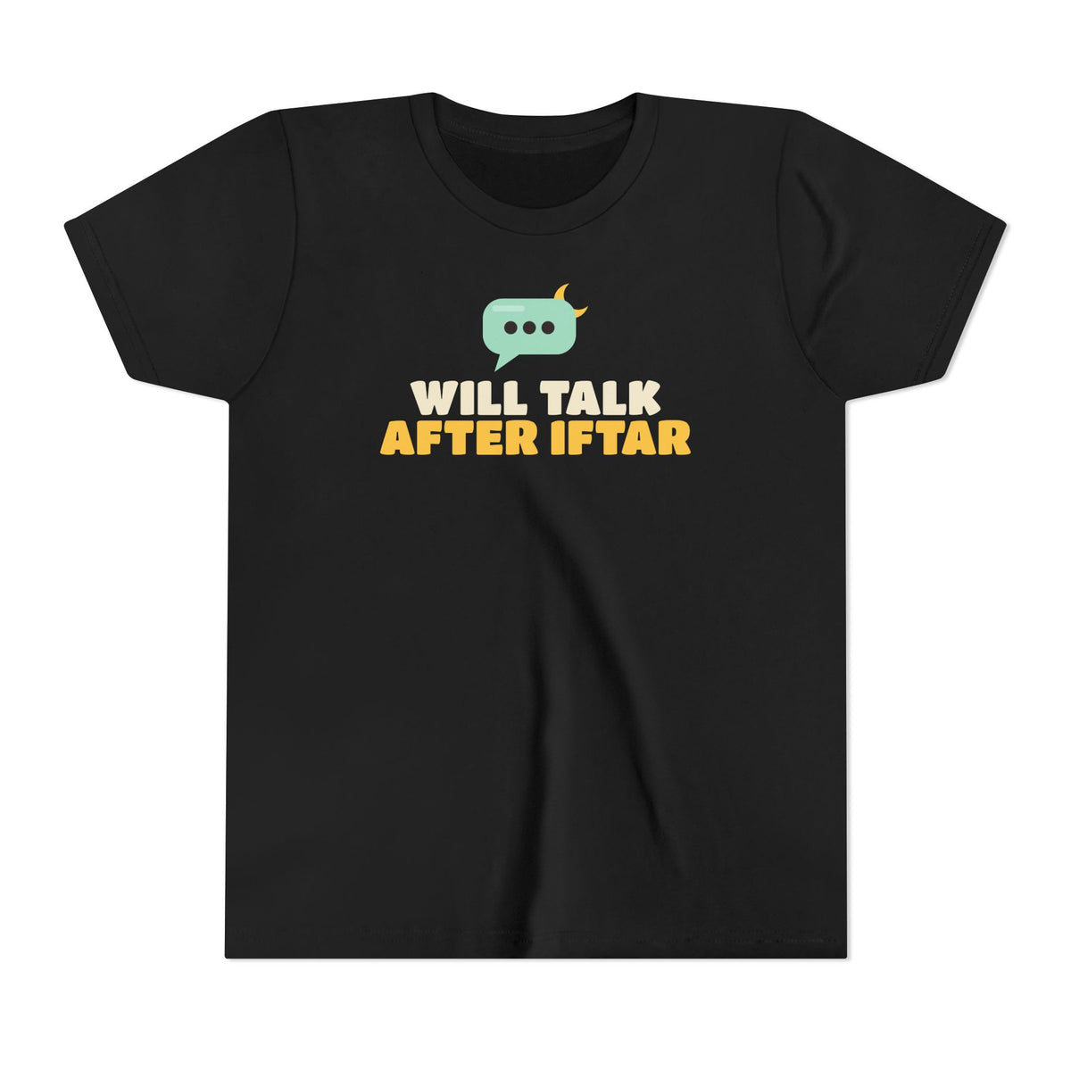Will Talk After Iftar Kids T-Shirt in Black – AdabStars