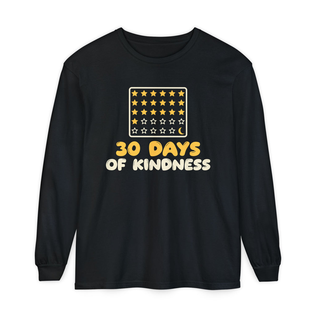 30 Days Of Kindness Ramadan Long Sleeve Shirt | Ramadan Kids Star Chart Good Deeds | AdabStars Islamic Kids Apparel